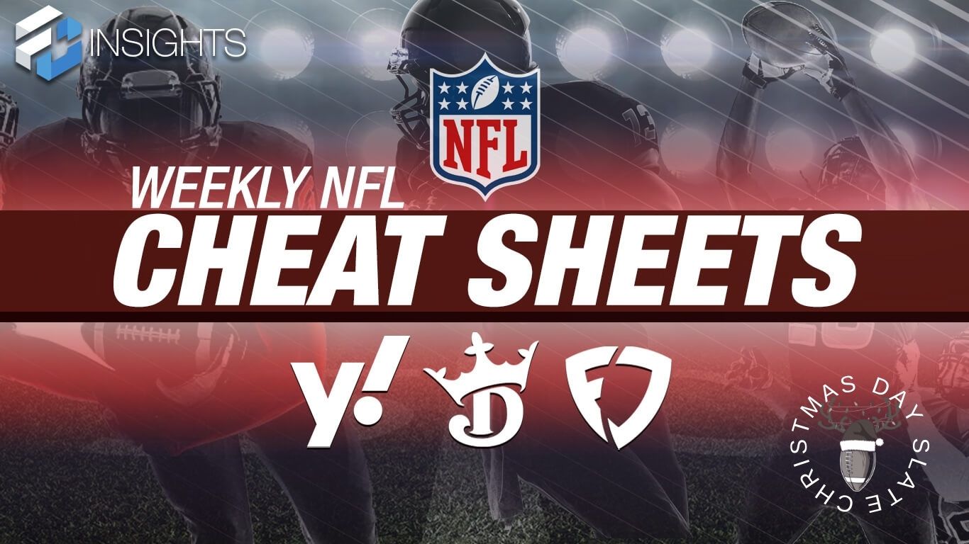 NFL DFS Cheat Sheets for FanDuel, DraftKings & Yahoo! - Week 16